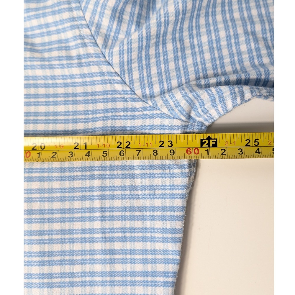 Savannah Button Down Shirt Mens XL Blue White Check Tencil Blend Long Sleeve - Picture 6 of 6